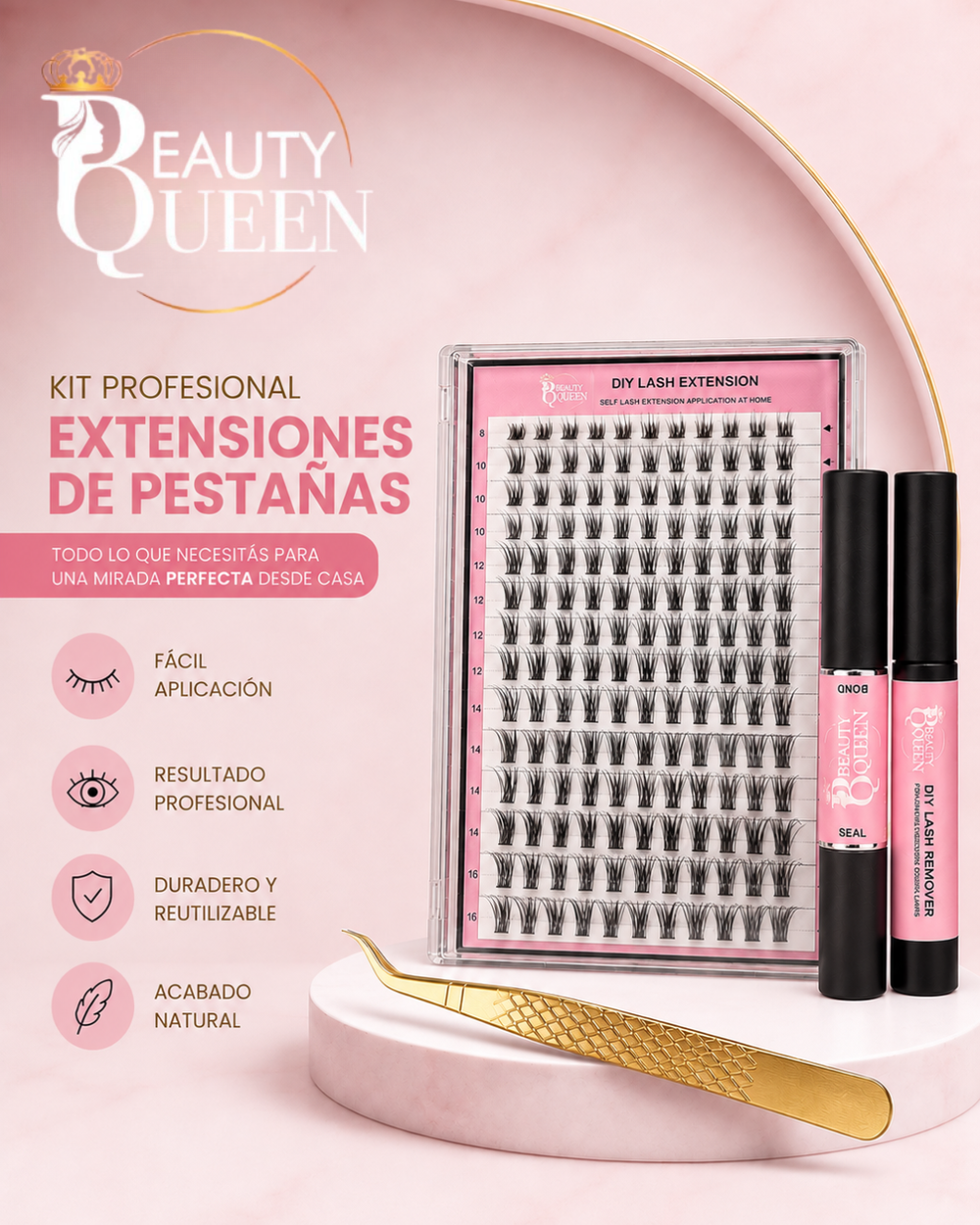 KIT PESTAÑAS ENCAPSULADAS D12 BEAUTY QUEEN