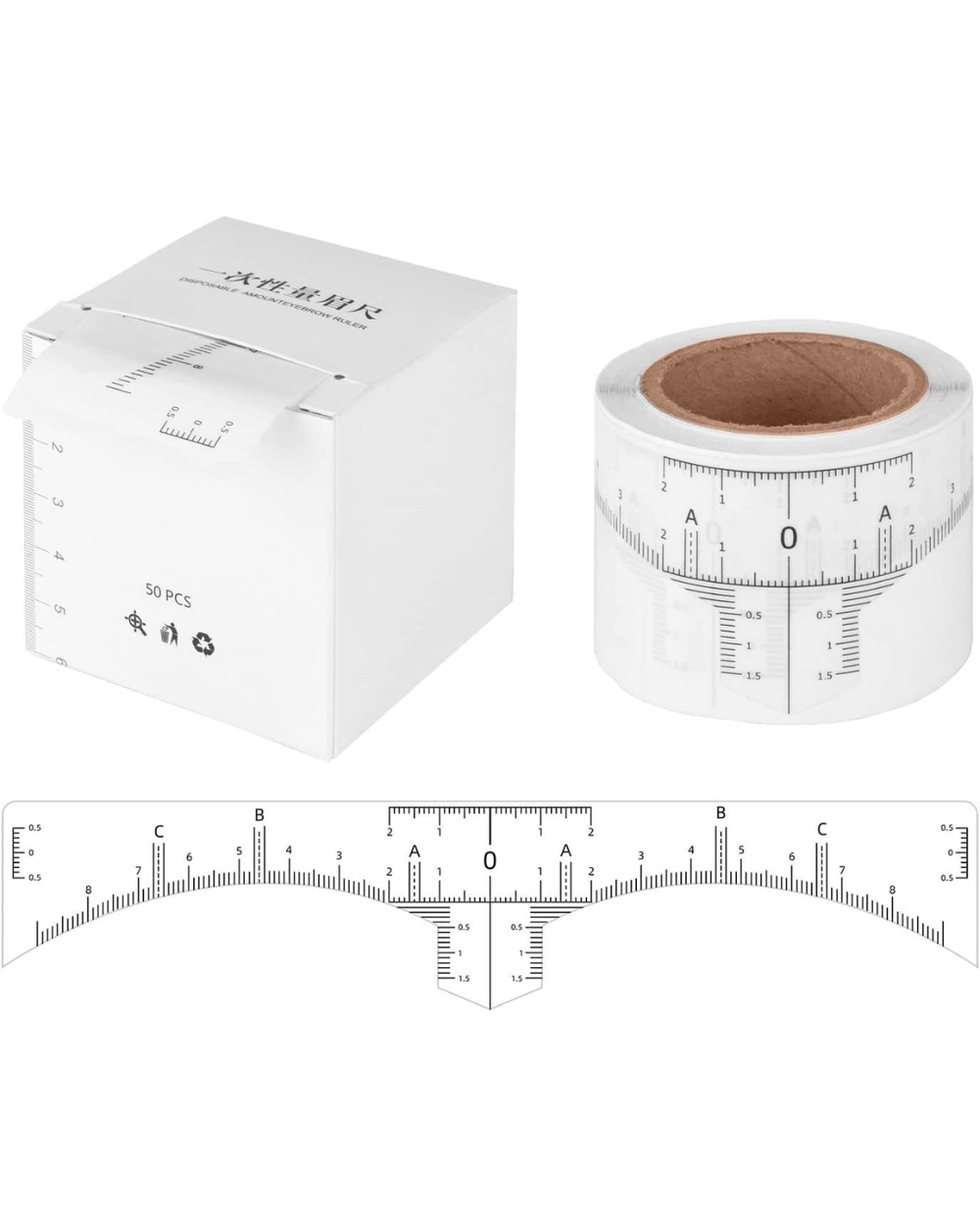 DISPOSABLE ADHESIVE RULER ON A ROLL