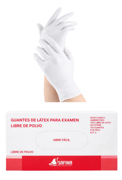 GUANTES DE LATEX BLANCOS